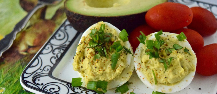 Avocado Curry Deviled Eggs